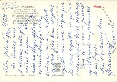Lourdes — Basiliek en bruggen van de Gave — uitgever IRIS, n°35 — Achterkant