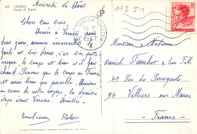 Ponte di Rialto — Wenecja — Wydawnictwo Persicostampa, n° 405 — Rewers