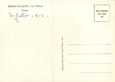Dinan (C.-du-N.) - Zamek — Gisants — Éditions d'Art Jean Vercel — Rewers