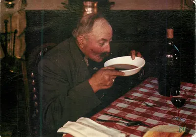 Homem comendo sopa — editor Élécicoles, n° 1650