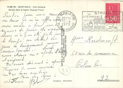 Saint-Malo — Città dei Corsari — La Cigogne, n°18 — Verso
