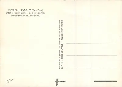 Luzarches (Val-d'Oise) — Kościół św. Komesa i św. Damiana — Wydawnictwo La Cigogne, SODALFA LOUVRES — Rewers