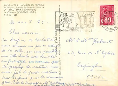 Castelo de Hautefort — Périgord — Edições de Arte Yvon — Verso