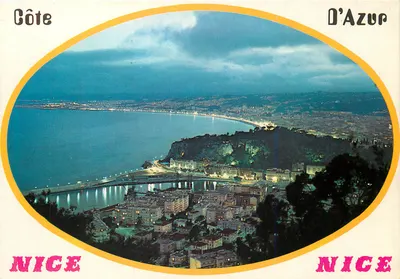 Nice - Côte d'Azur — Panorama noturno visto do Mont-Alban — editor Sapico, n° 126