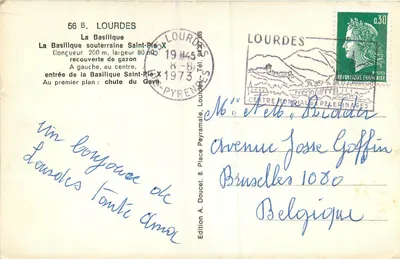 Lourdes — Bazylika podziemna św. Piusa X i spadziska Gave — Wydawnictwo A. Doucet — Rewers