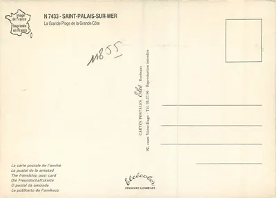 Saint-Palais-sur-Mer — Wielka Plaża Wielkiej Côte — wydawca Elcée, nr 7433 — Rewers