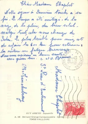 Scena wioski w Samoëns — Guy Ameye — A. 28 Bernard Grange Cartepostalerie — Rewers