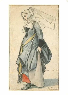 Mulher inglesa em traje contemporâneo — Hans Holbein o Jovem (1497-1543) — Alan Hutchison Ltd