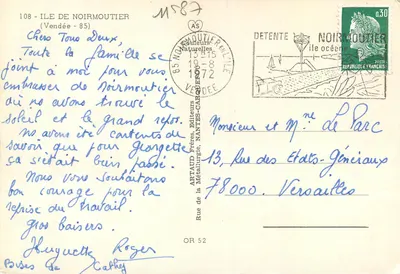 Noirmoutier — A Ilha do Mimosa — editor Artaud Frères, Nantes-Carquefou — Verso