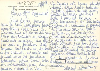 Bretignolles-sur-Mer — Costa rochosa da Saulzaie — Éditions Chapeau — Verso
