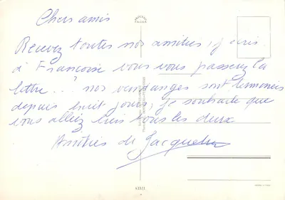 Mulher em vestido rosa — em um balanço — Éd. Donnizas-Pérezgan, n° 433/1 — Verso