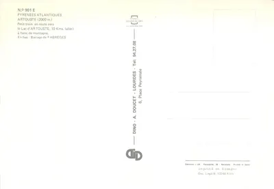 Bergbahn — Artouste (2000 m.) — Verlag: Escudo de Oro — Rückseite