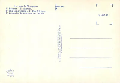 Rota do Champagne — Locais emblemáticos — Edições 'La Cigogne' SODALFA — Verso