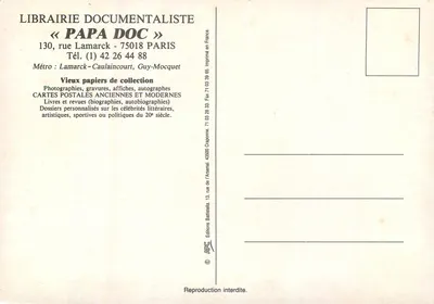 Documentaire boekhandel PAPA DOC — Parijs — Uitgaven APC — Achterkant
