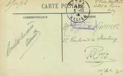 Vichy — O Pavilhão da Fonte dos Célestins — LL. n°209 — Verso
