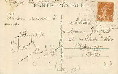 Royat — Widok malowniczy — g.d'o. n°1168 — Rewers