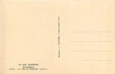Przejście Krokodyla — Padirac (Lot) — Wydawnictwo J. Vertuel — Rewers