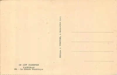 Wielka Pendeloque — Jaskinia Padirac — Wydawnictwo J. Vertuel, Saint-Céré (Lot) — Rewers