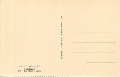 Padirac — Rzeka leci — Wydawnictwo J. Vertuël, Saint-Céré (Lot) — Rewers