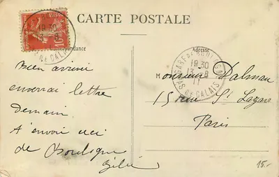 Boulogne-sur-Mer — A Porta dos Degraus — E.S. 80 — Verso