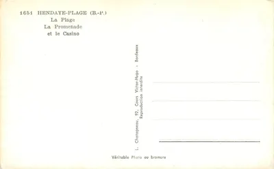 Hendaye-Plage — Promenada i Kasyno — L. Chatagneau, Bordeaux — Rewers