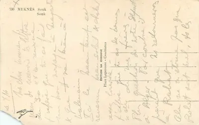 Meknès - Souk — Edição A Cigarrinha, Praça Laperouse - Casablanca — Verso