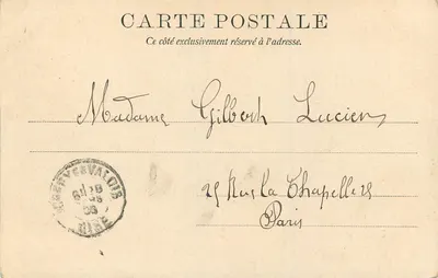 Escada de Honra — Castelo de Compiègne — editor Ramuzi Frères, edições Paris 746 — Verso