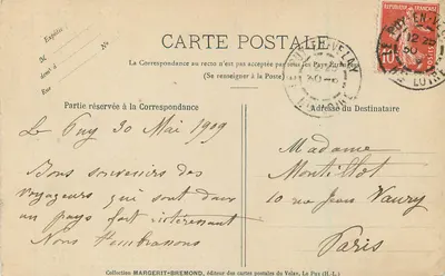 Le Puy - A Torre Pannessac — Velha torre com machicolato, resto da antiga porta real do século XIII — Editor M. B. n° 154 — Verso
