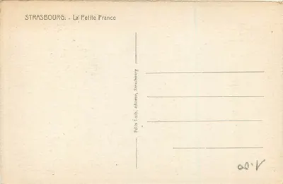 Strasburg — Mała Francja — Félix Luib, wydawca, Strasburg — Rewers