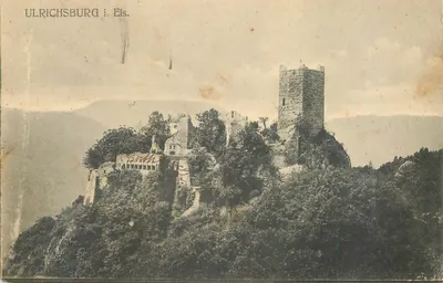 Ulrichsburg i. Els. — Castelo forte em ruínas em um promontório — editor não identificado