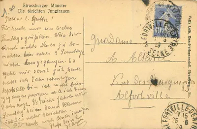 Strasburg — Panny z katedry — wydawca nie widoczny — Rewers