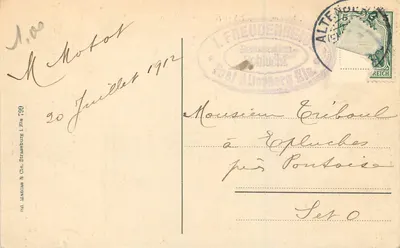 Vista das montanhas — Hotel Altenberg e Nächster Bühel — editor I. Freudenreich, Altenberg — Verso
