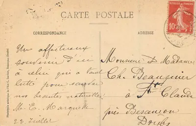 Saut du Doubs — Franche-Comté — C.L., E. — nr 910 — Rewers
