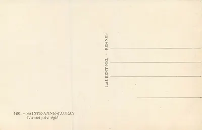Sainte-Anne-d'Auray — O altar privilegiado — Laurent-Nel, Rennes — Verso
