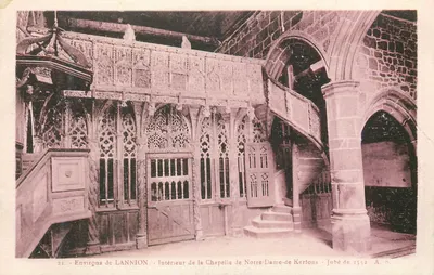 Interior da Capela de Nossa Senhora de Kertons — Arredores de LANNION — Jubé de 1512 — A. 8.