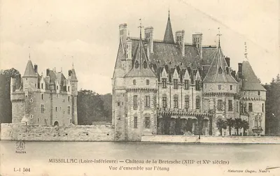 Missillac (Loire-Inférieure) — Castelo da Bretesche (séculos XIII e XV) — Hetotype Dugas, Nantes