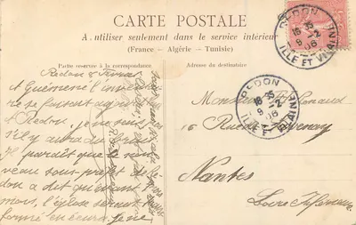 Missillac (Loire-Inférieure) — Castelo da Bretesche (séculos XIII e XV) — Hetotype Dugas, Nantes — Verso