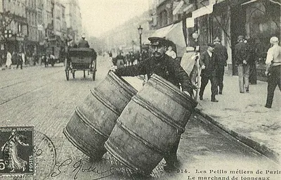 O vendedor de barriles — Os pequenos ofícios de Paris — S. Gobbe, n° 914