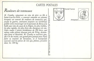 O vendedor de barriles — Os pequenos ofícios de Paris — S. Gobbe, n° 914 — Verso