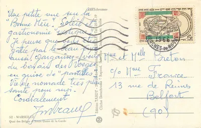 Vista de Marselha — Porto e montanha — Edição Tardy, n°52 — Verso