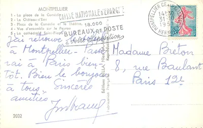 Montpellier — Pamiątki z Montpellier — Éditions Françaises — Rewers