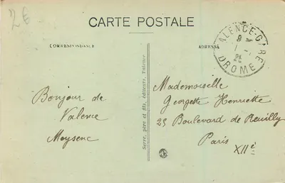 Ruiny Crussol — Valence, Drôme — wydane przez Serre, ojciec i syn — Rewers