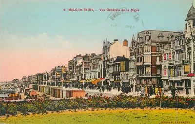 MALO-les-BAINS — Vista Geral da Digue — Edição P. LEYNAERT
