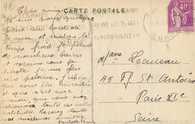 MALO-les-BAINS — Vista Geral da Digue — Edição P. LEYNAERT — Verso