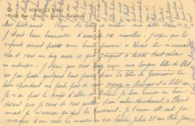 Bourges (Cher) — Stare Miasto — Katedra w tle — Éditions d'Art YVON, Paryż, n°20 — Rewers