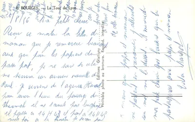 Bourges — De Toren van Lyon — Uitgaven Glatigny, n°6 — Achterkant