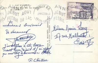 Vista das Dentes de Lauton — Annecy, Haute-Savoie — Edições G. Mouchet — Verso
