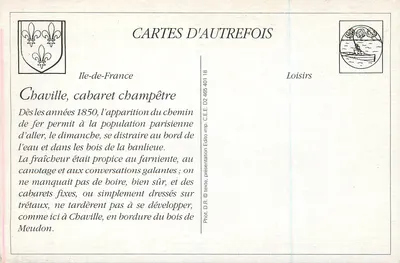 Chaville — Cabaret campestre à beira do Etang de l'Ursine — Editor E.M. — Verso