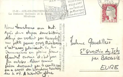 A fonte termal e o curso Mirabeau — Aix-en-Provence — Éditions S.E.P.T. Française — Verso