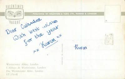 Westminster Abbey — Londres — Valentine's Valuxe, n° ET.2764R — Rewers